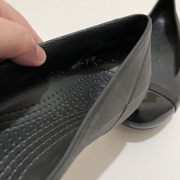 Crocs Gianna Alice Black cap Toe Ballet Flats Slip Ons Womens Size 8 - Picture 8 of 11